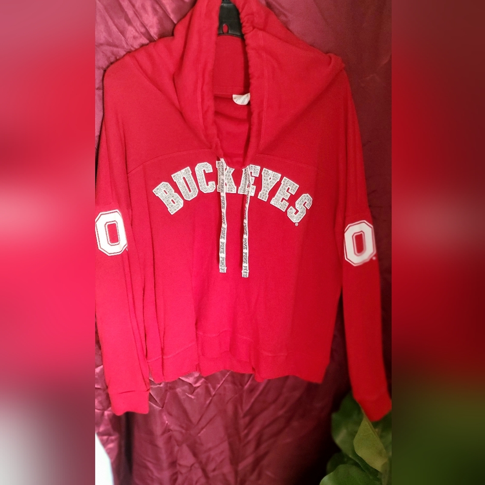 PINK Victoria's Secret Red Cowl Neck Sweatshirt